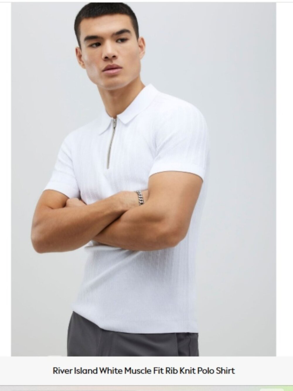 NWT River Island $102 London British Designe+ House Off-White Polo XXL XL